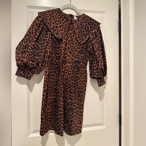 Ganni Leopard Print Mini Dress